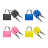 4 Pack Luggage Locks, Mini Suitcase Locks with Keys, Multicolor Small Padlock for Lockers, Backpack, Boxes (Black,Blue,Pink,Yell