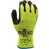 SHOWA S-TEX 300 Natural Rubber Latex Palm Coated A4 Cut Resistant Safety Glove with Stainless Steel/Poly Liner, 10-Gauge, for Ve