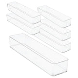 primebox Plastic Clear Drawer Organizers. Bathroom, Kitchen, Bedroom, Gadgets, Office Organizer Bins, Storage Trays. Heavy Duty,