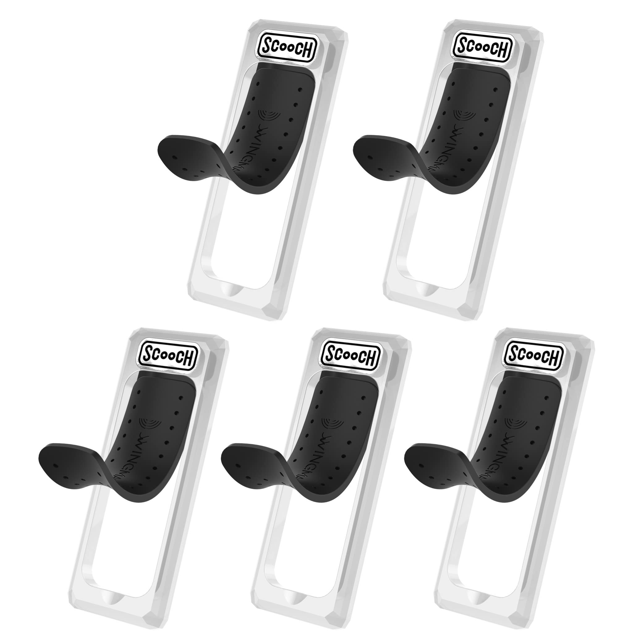 Scooch Wingback [5-Pack] Pop Up Phone Grip, Stand, and Car Mount for Smartphones [Two-Way Stand] Compatible with Any Smartphone 