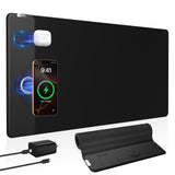 Mouse Pad with Wireless Charging, 31.5x15.8 Large Gaming Desk Mat with 15W Fast Charging, Ultra-Smooth Surface, Non-Slip Base & 