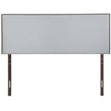 CasaFoyer Region Linen Fabric Upholstered Full Headboard | Spacious & Elegant Design | Nailhead Trim | Modern Decor | Fits Most Full Beds