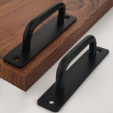 Ntresbonne 20 Pack 4 1/4 Inch 108 mm Matte Black Cabinet Pulls with Base Plate Cupboard Aluminum Handles Drawer Pull Cabinet Han