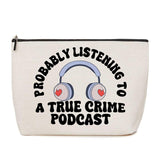 Funny Quotes Sarcastic True Crime Gifts for Women Friends Classmates True Crime Fans Makeup Bag Novelty True Crime Merch Retirem