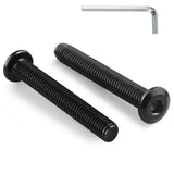 BNUOK M6-1.0 x 55mm Flat Head Hex Socket Cap Screws Bolts 20Pcs, M6 Bolt 304 Stainless Steel Black Zinc Plated, Full Thread, wit