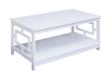 Town Square Coffee Table with Shelf, White