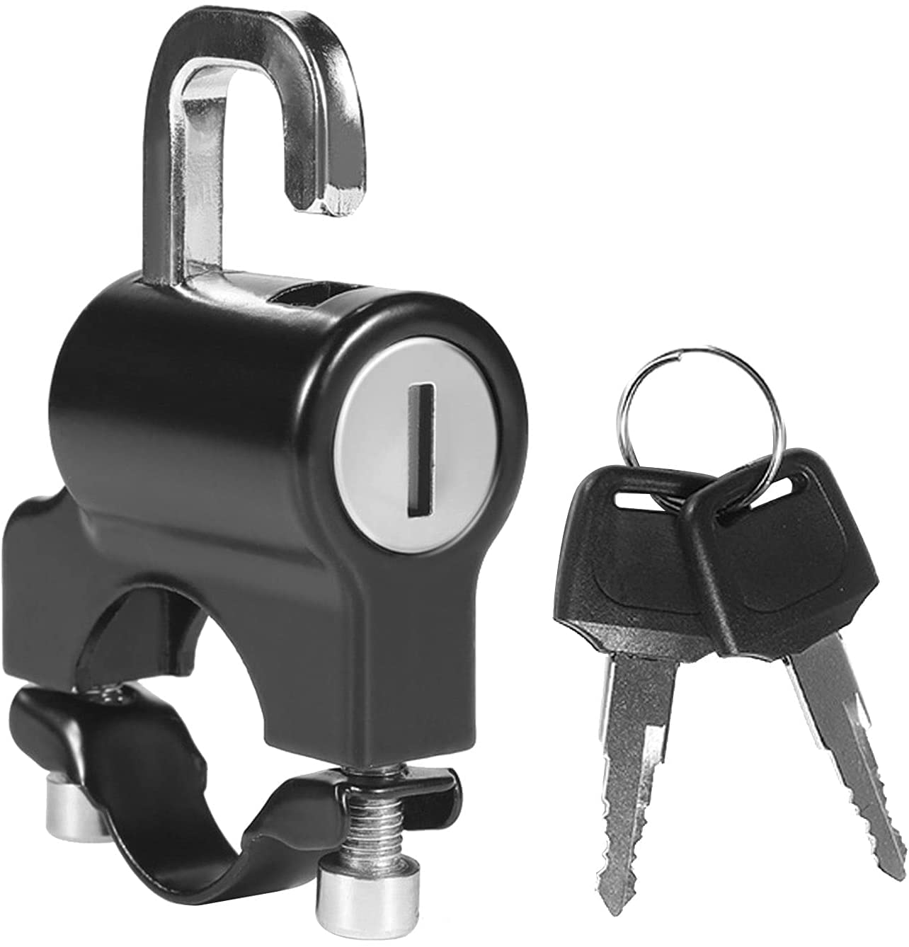 Universal Motorcycle Helmet Lock Anti-Theft Helmet Safety Lock Metal 22Mm-26Mm Black With 2 Keys Motorcycle Accessories (Ths2002