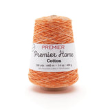Premier Yarns Home Cotton Cone Yarn, Ideal Knitting and Crochet Supplies, Made of Recycled Cotton and Polyester, Tangerine Splas