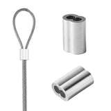 1/16 200PCS Aluminum Crimping Loop Sleeve for Wire Rope, Cable Ferrule