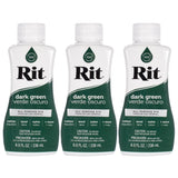 Rit Dye - 8 Oz. Liquid Fabric Dye for Clothing, D cor, and Crafts - Dark Green (3 Pack)