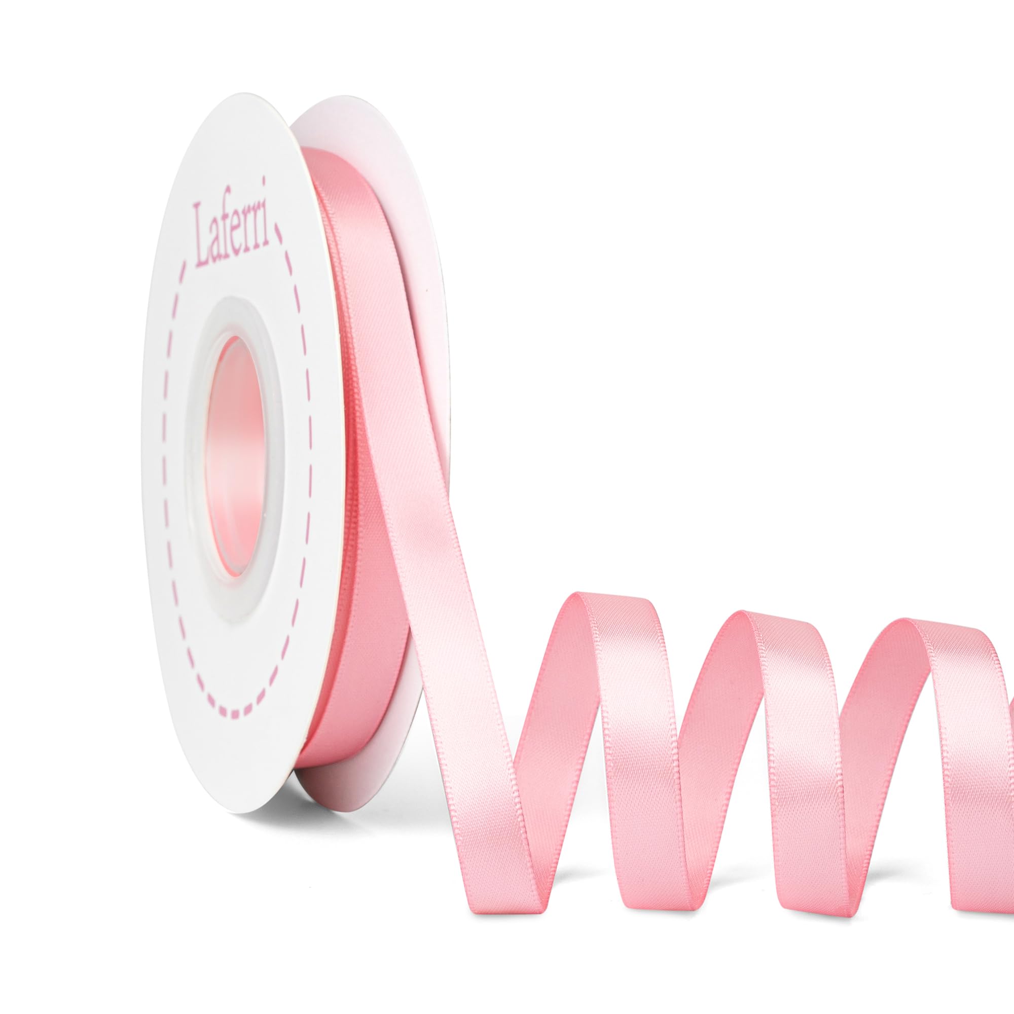 Laferri Pink Satin Ribbon,Double Faced 3/8 X 25 Yards,Fabric Ribbon Use for Gift Wrapping DIY Craft Floral Bouquets Wedding Part