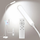 White LED Floor Lamp, 18W 1800lm Super Bright Dimmable Floor Lamps for Living Room Bedroom with Timer, Stepless Adjustable 2700K