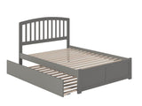 AFI Richmond Full Size Platform Bed with Footboard & Twin Trundle in Grey