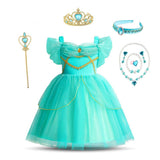 Dressy Daisy Arabian Princess Costumes Birthday Fancy Halloween Party Tulle Dress with Accessories Little Girls Size 5 to 6