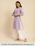 Rangita Purple Cotton Knee Length Printed Straight Kurti For Women | Kurta For Women_Xl