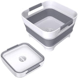 Collapsible Dish Basin with Drain Plug, 9L(2.4Gal) Capacity, Space Saving Portable Sink for Baby bottle, Kitchen, Camping& RV, G