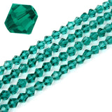 500pcs Czech Faceted Bicone Crystal Loose Glass Beads Spacer Bulk 4mm (0.16 Inch) Small Emerald Green for DIY Craft Jewelry Maki