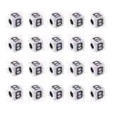 FASHEWELRY 200Pcs Cube White Acrylic Letter Beads 4-5x4-5x4-5mm Letter B Alphabet Beads for DIY Bracelet Necklace Jewelry Making