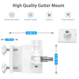 HOLACA Weatherproof Gutter Mount for Ring Solar Panel- Wall Mount Bracket Outdoor Mount Accessories for Ring Solar Panel (White)