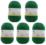 Clisil 250gram Sparkle Green Acrylic Yarn for Knit Crochet Projects - Metallic DIY Blanket Beanie Doll Shining Yarn