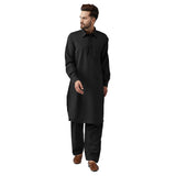 Sojanya (Since 1958 Men'S Black Cotton Kurta Pathani Set Size Xl