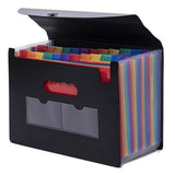 Popshy 24 Pockets File Folder Expanding File Folder Cover, A4 Size Folder With Adjustable Buckle, Portable Document Storage Or