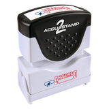 AccuStamp ACCUSTAMP2 Message Stamp with Shutter, 2Color, ENTERED, 15/8 x 1/2 Impression, PreInk, Red and Blue Ink (03554