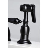 Kingston Brass Kb1790Albs 8-Inch Widespread Kitchen Faucet With Brass Sprayer, Matte Black