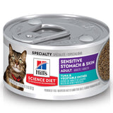 Hill's Science Diet Sensitive Stomach & Skin, Adult 1-6, Stomach & Skin Sensitivity Support, Wet Cat Food, Tuna & Vegetables Min