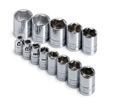 SK Professional Tools 4613 13Piece 3/8 in. Drive 6Point Standard Socket Set Chrome Socket Set with Super Chrome Finish Set 