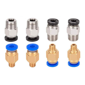 ALAMSCN 5PCS PC4-M6 Pneumatic Fitting Push to Connect + 5PCS PC4-M10 Straight Quick in Fitting Connectors for 3D Printer Bowden