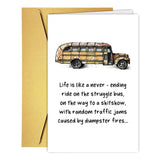 birthday Funny Struggle Bus Support Card, Snarky Encouragement Card & Gift for Men Women Friend Coworkers Siblings, Unique Dark 