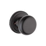Kwikset Hancock Dummy Doorknob, Single Sided Handle for Closets, French Double Doors, and Pantry, Matte Black Non-Turning Interi