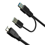 SaiTech IT 1 feet USB 3.0 Dual Power Y Shape Type A to Micro B high Speed Upto 5 Gbps Data Transfer Cable for External Hard Driv
