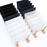 LITMIND 24 Sheets Stained Glass Variety Pack - Black & White Series 6 x 4 Inch Smooth Art Glass for Mosaic Crafts, DIY Art Proje