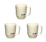 JapanBargain, 3-Pack Japanese Plastic Mug 12oz, Unbreakable BPA-Free Coffee Tea Water Cup, Microwave & Dishwasher Safe, Travel C