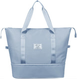 Foldable Travel Duffel Bag, Large Capacity Folding Bag, Lightweight Waterproof Carry Luggage With Shoe Compartment (40 X 23 X 42
