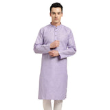 Sojanya (Since 1958 Men'S Cotton Linen Purple Checked Only Long Kurta Size: 40