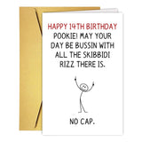 Qamza Funny 14 Year Old Birthday Card&Gift, Humorous Gen Z Slang Happy 14th Birthday Card & Decorations for Boys Girls, 14th Bir