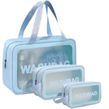 Betterclick Makeup Travel Pouch, Cosmetic Bag, Travel Kit Pouch For Toiletries, Brushes And Cosmetics Set Of 3 Washbag Pouch