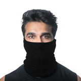 Usl Bamboo Face Covering With Neck Warmer Black Headband And Gaiter MultiPurpose Protection For Outdoor Activities