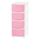 IRIS USA Plastic Drawer Storage Organizer, 4-Drawers, for Classroom Art Supplies Bathroom Dorm Bedroom Laundry Room, Slim Narrow