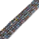3mm Ruby Fuchsite Faceted Gemstone Round Loose Beads Strand 15.5-16 DIY Jewelry Making