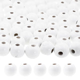 Mandala Crafts 500 14mm Round Large Wooden Beads for Crafts Macrame Supplies - Customizable White Natural Wood Beads Bulk with H