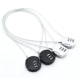 Hitefu 4PCS 3 Digit Combination Lock, Small Cable Locks Waterproof Padlock with Long Wire Rope, Outdoor Number Combo Locks for L