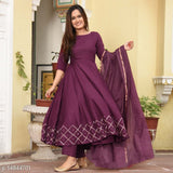 Gosriki Women'S Rayon Anarkali Kurta With Dupatta (Kumt-Dress-Magenta M),Magenta,,B083DXS9KZ