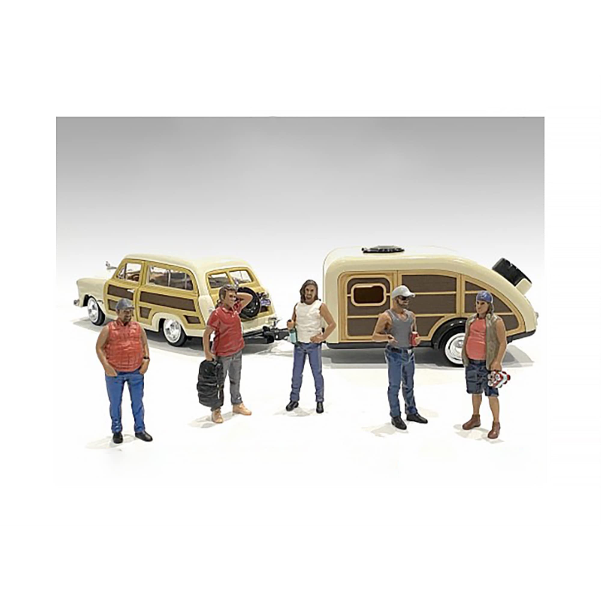 'Campers'' 5 Piece Figure Set For 1/18 Scale Models By American Diorama