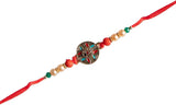 Store Indya Premium Rakhi With Greeting Card And Roli-Chawal Gift Pack For Brother, Bhai | Raksha Bandhan Traditional Rakhi Brac,Nylon,Multicolor