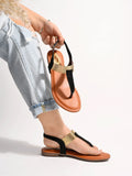 Shoetopia Stylish Ethnic Black Flat Sandals For Women & Girls /Uk8,Black,8,B0BZPV5WWN