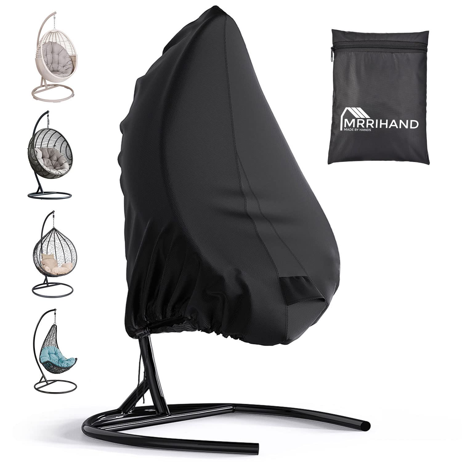 Patio Swing Chair Cover, Mrrihand Waterproof Egg Chair Covers for Outdoor Furniture, Outdoor Windproof Swing Egg Chair Covers wi